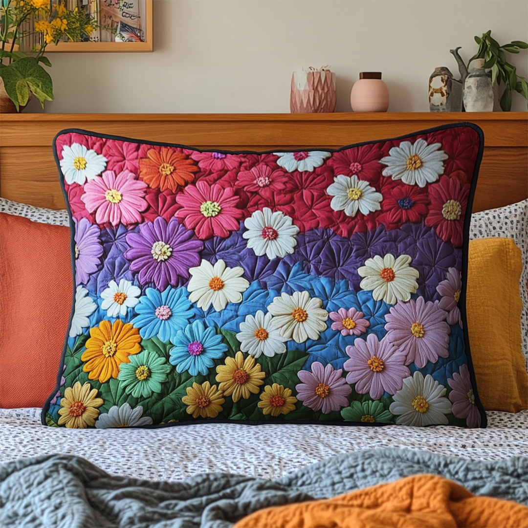 Funda de Almohada de Ropa de Cama Acolchada Flower Bliss