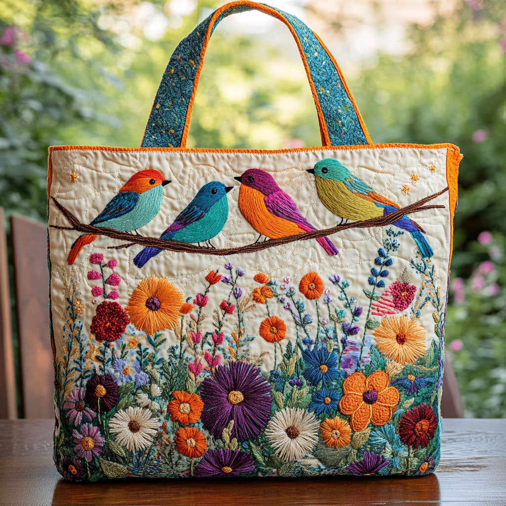 Bolsa Tote Acolchada de Reunión de Aves
