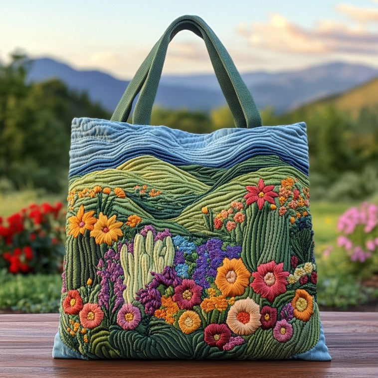 Bolso Tote Acolchado Jardín de Cactus