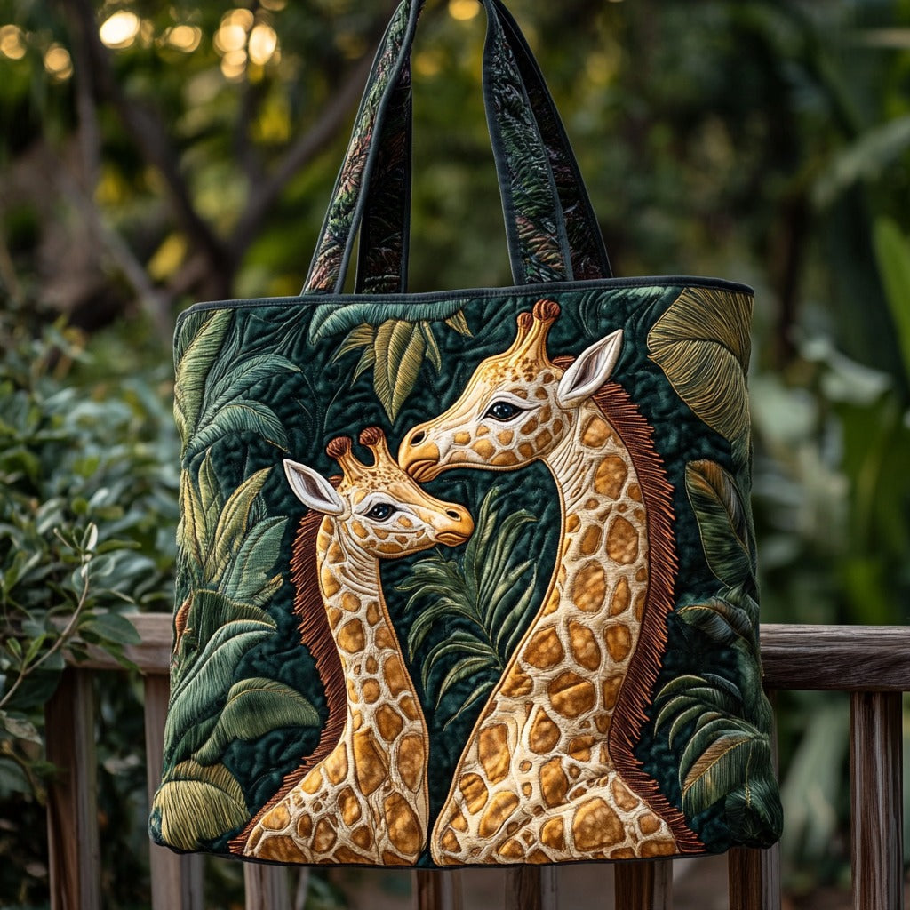 Bolsa Tote Acolchada Jirafa del Bosque