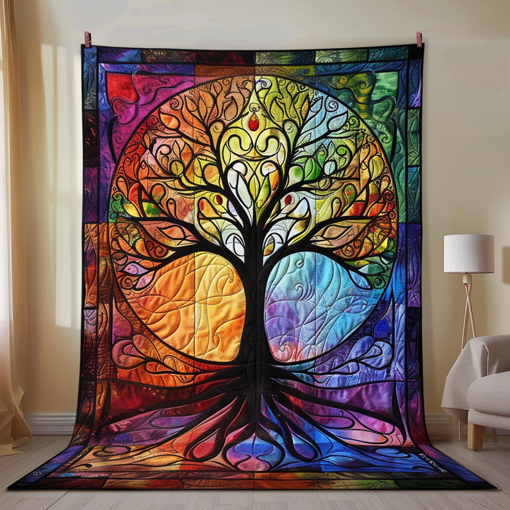 Arte Celta del Árbol de la Vida Manta Acolchada