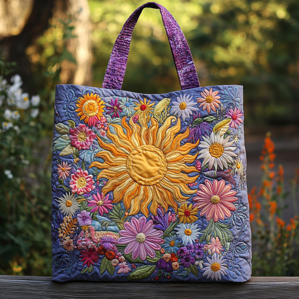 Bolso Tote Acolchado Flores Soleadas