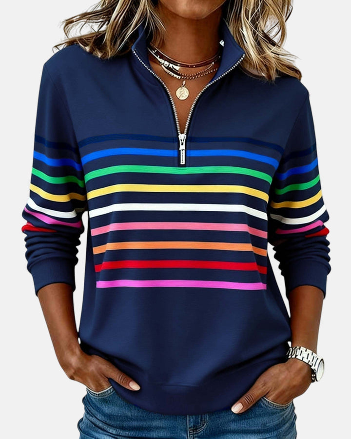AURELIA | FELPA A RIGHE ZIP