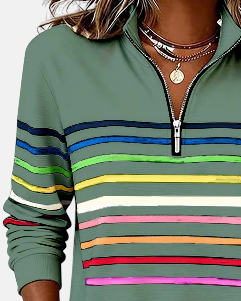 AURELIA | FELPA A RIGHE ZIP