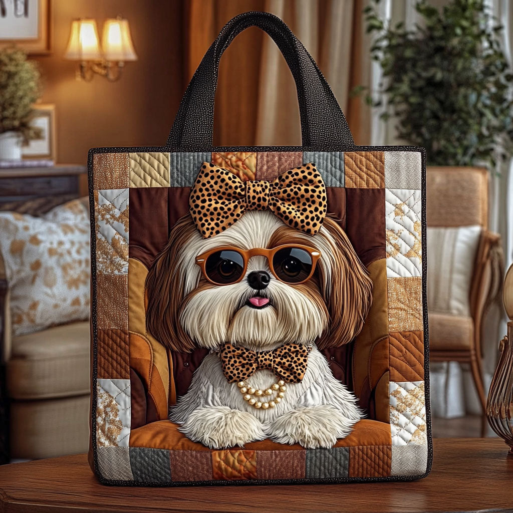 Bolso Tote Acolchado de Moda Shih Tzu