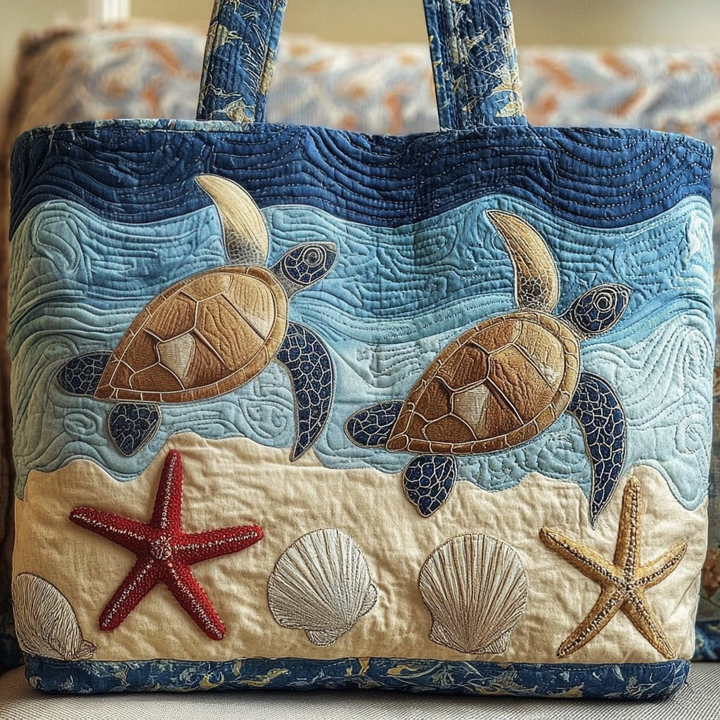 Bolsa Tote Acolchada de Tortuga Marina