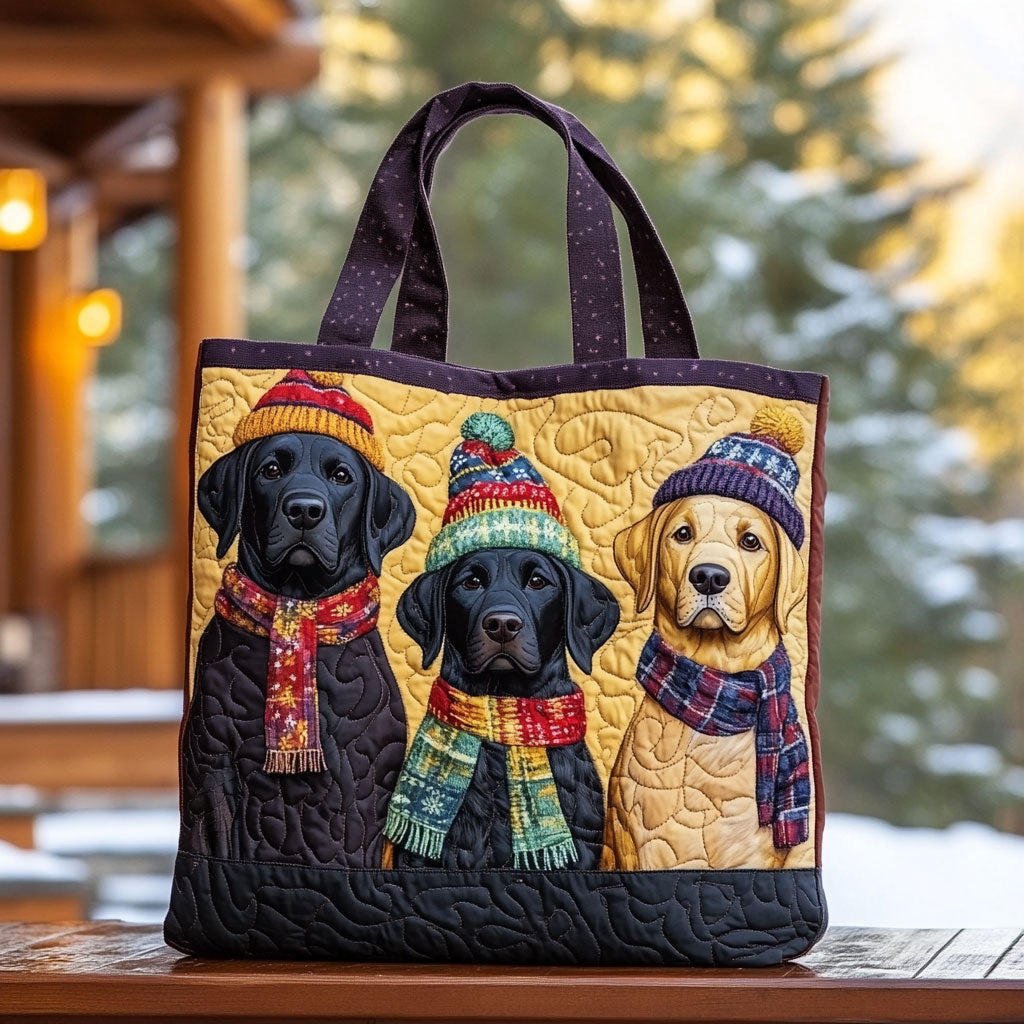 Bolsa Tote Acolchada Labrador Invierno Trio