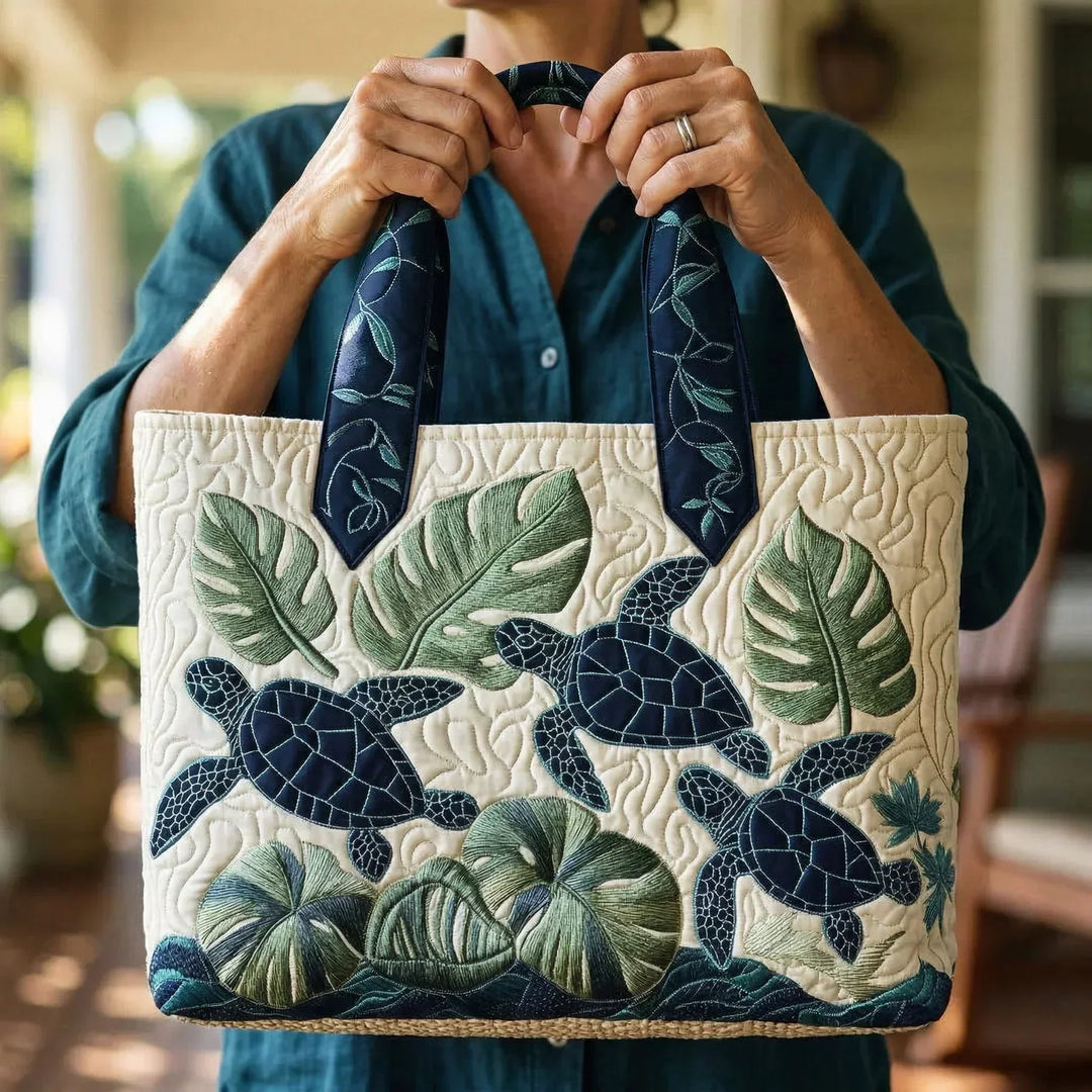 Bolsa Tote Acolchada - Gracia de Tortuga Marina