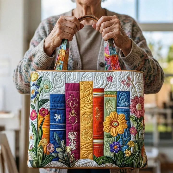 Bolsa Tote Acolchada - Biblioteca Floral
