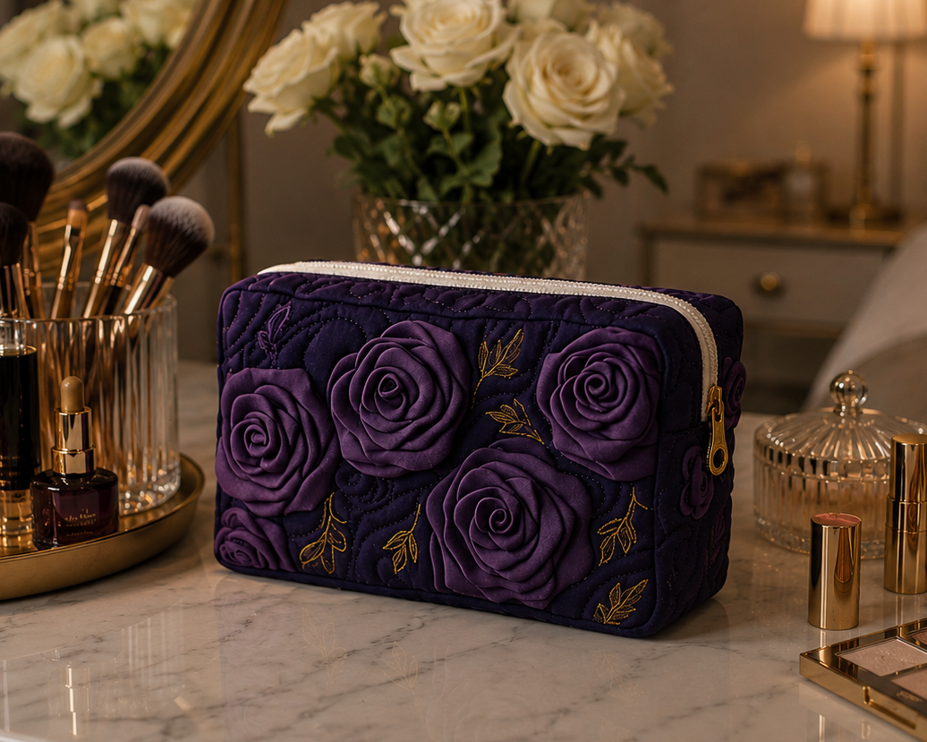 Bolsa de Maquillaje Acolchada Amethyst Blossom