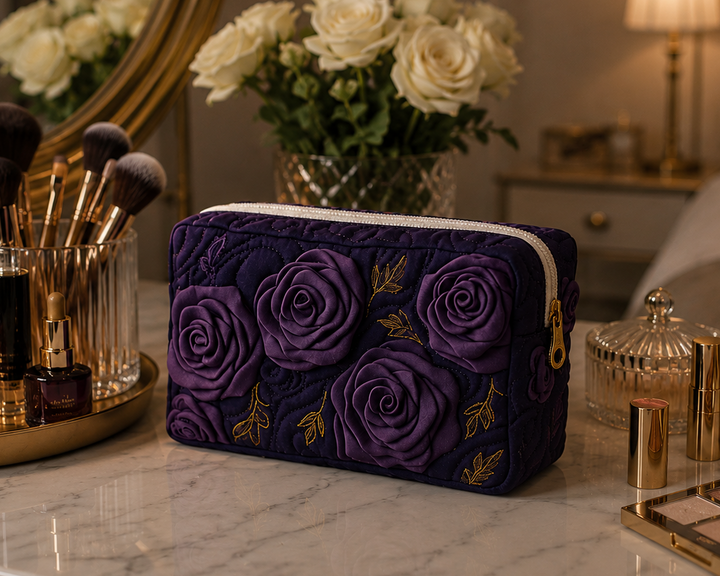 Bolsa de Maquillaje Acolchada Amethyst Blossom