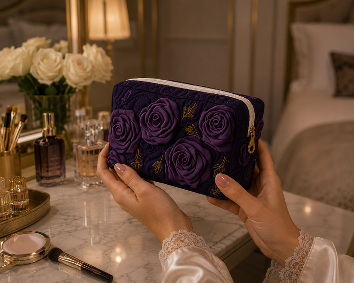 Bolsa de Maquillaje Acolchada Amethyst Blossom