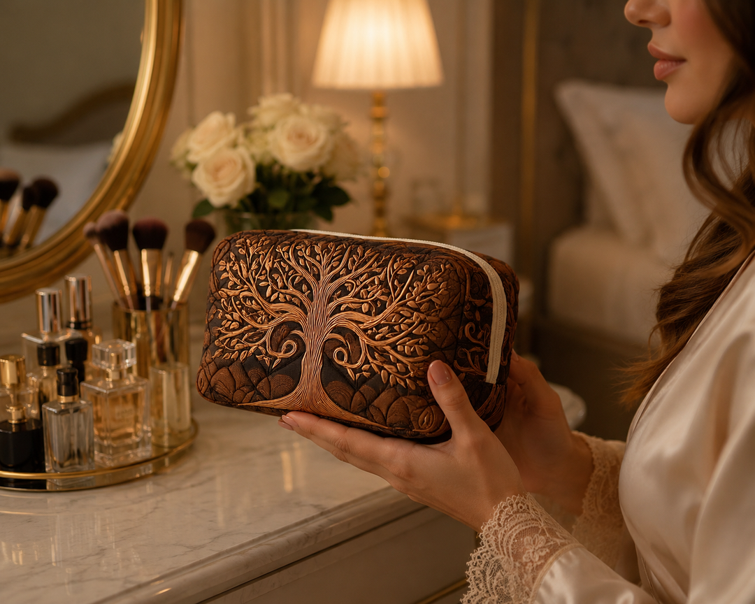 Bolsa de Maquillaje Acolchada Árbol Ancestral